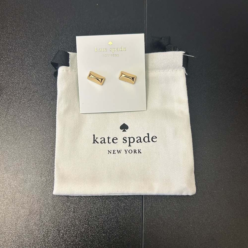 Kate Spade Gold Rectangular Earrings - Picture 1 of 3